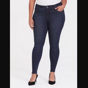 High Rise Plus Size Dark Wash Skinny Jeans